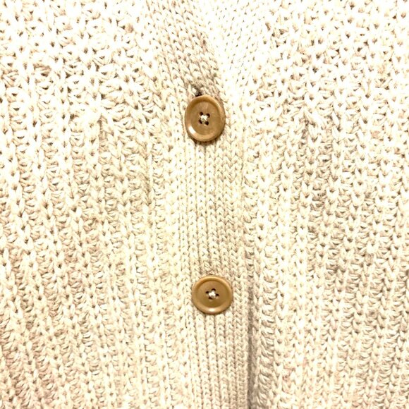 Banana Republic Italian Yarn Oversize Cardigan Sweater Cable Knit Beige Chunky S - Picture 4 of 13